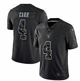 Men's Las Vegas Raiders #4 Derek Carr Black Reflective Limited Stitched Football Jersey,baseball caps,new era cap wholesale,wholesale hats
